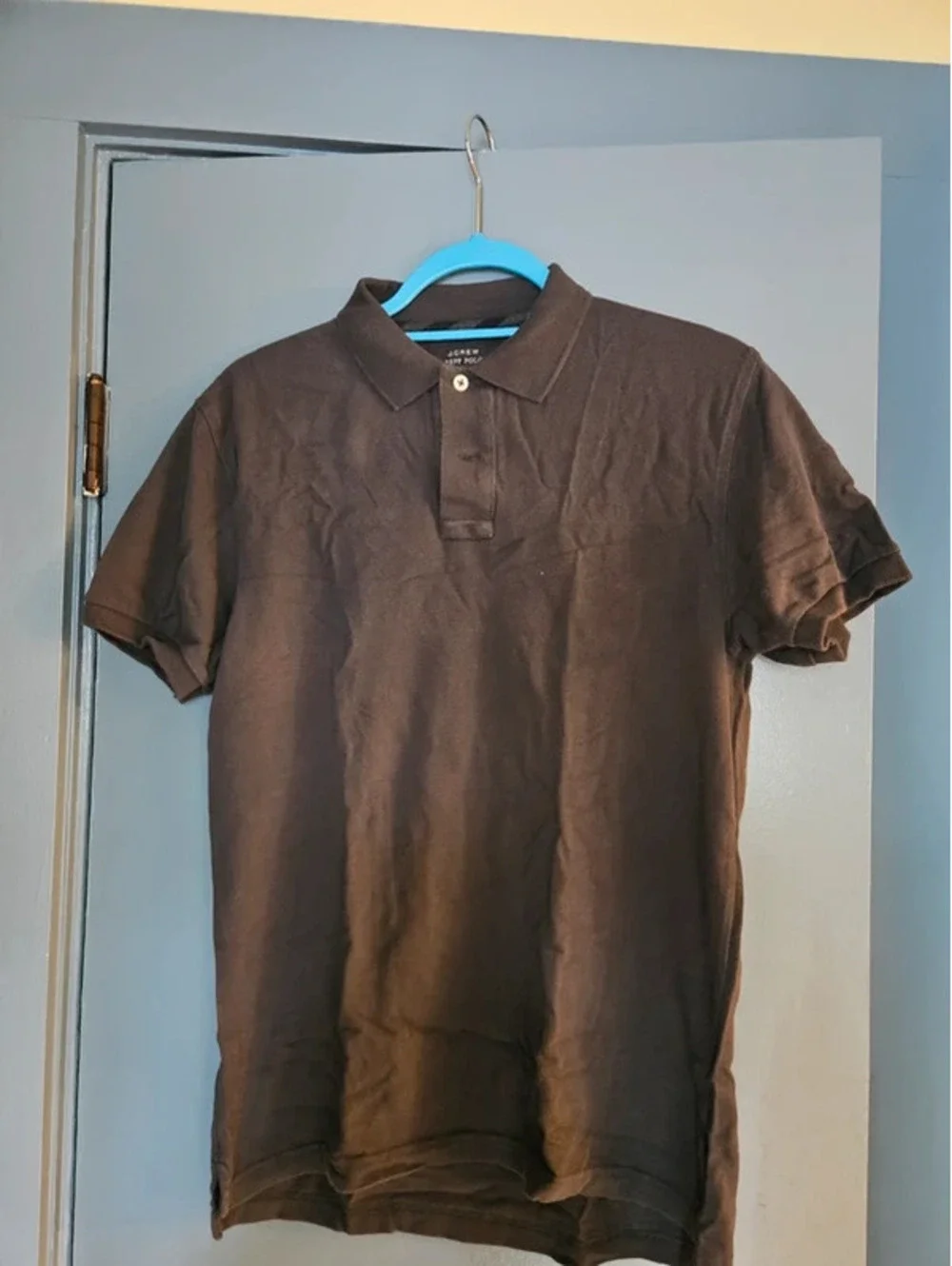 J.Crew Repp Polo Shirt Mens Small Brown 100% Cotton Short Sleeve Preppy